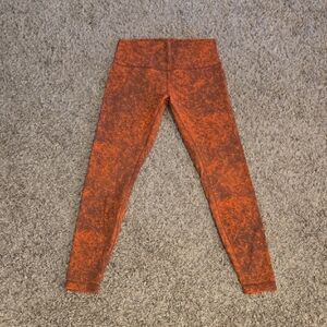 Lululemon Marbeled Red Leggings